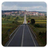 Auf dem Weg nach Logroño Blick zurück nach Viana